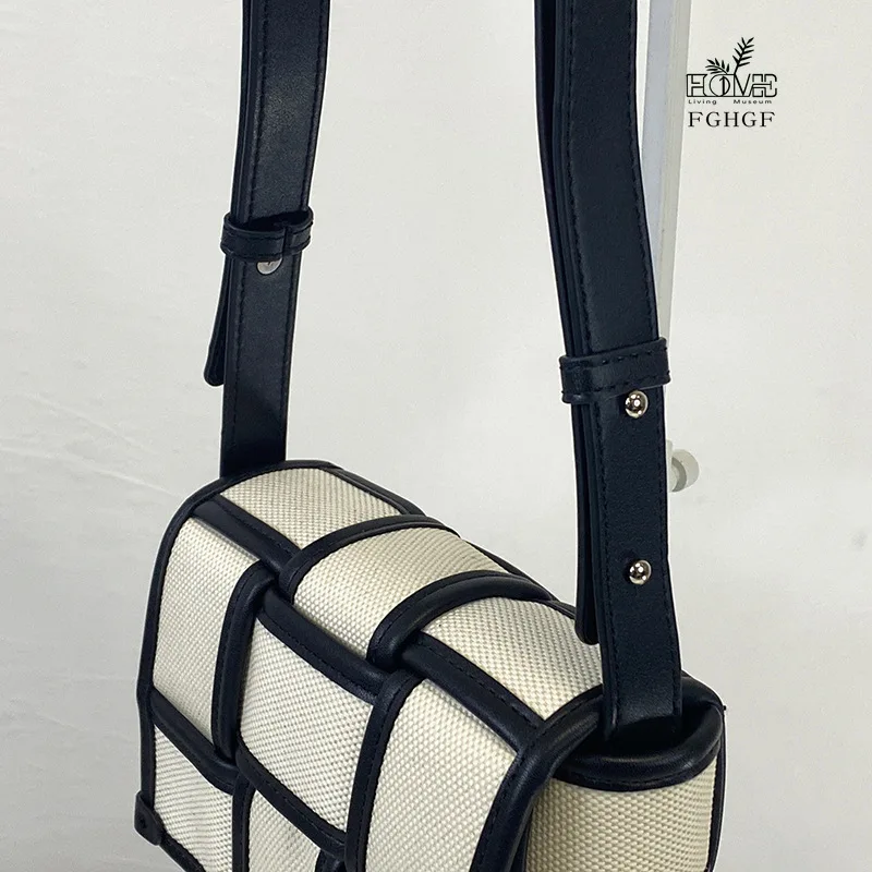 Bolsa mensageiro casual versátil para mulheres, bolsa crossbody de lona praia, bolsa tecido verão, estilo costeiro Ins