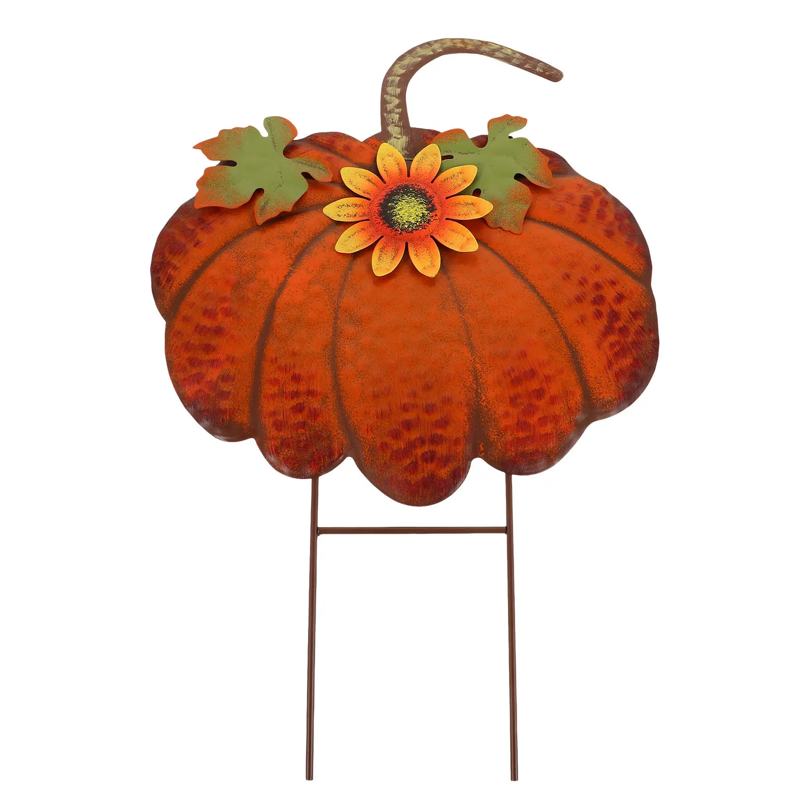 Yellow Pumpkin Yard Sign Durable Stake Outdoor Thanksgiving Lawn Garden Decoration Garden Stake Thanksgiving Pumpkin Signs