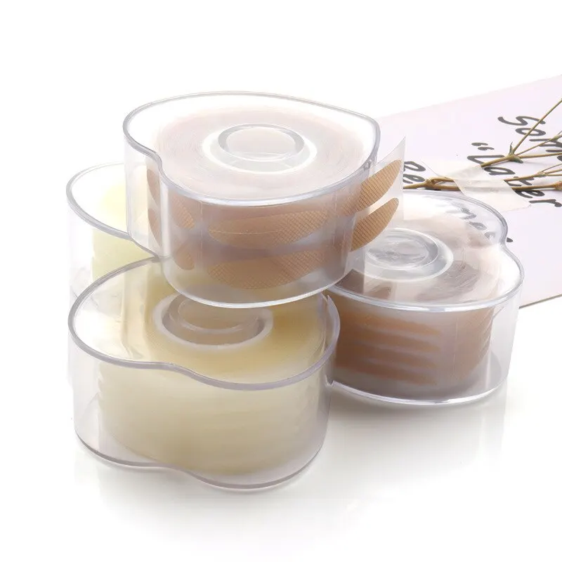 600Pcs Eyelid Tape Sticker Invisible Natural Self-adhesive Double Fold Eyelid Lace Paste Self Adhesive Clear Beige Makeup Tool