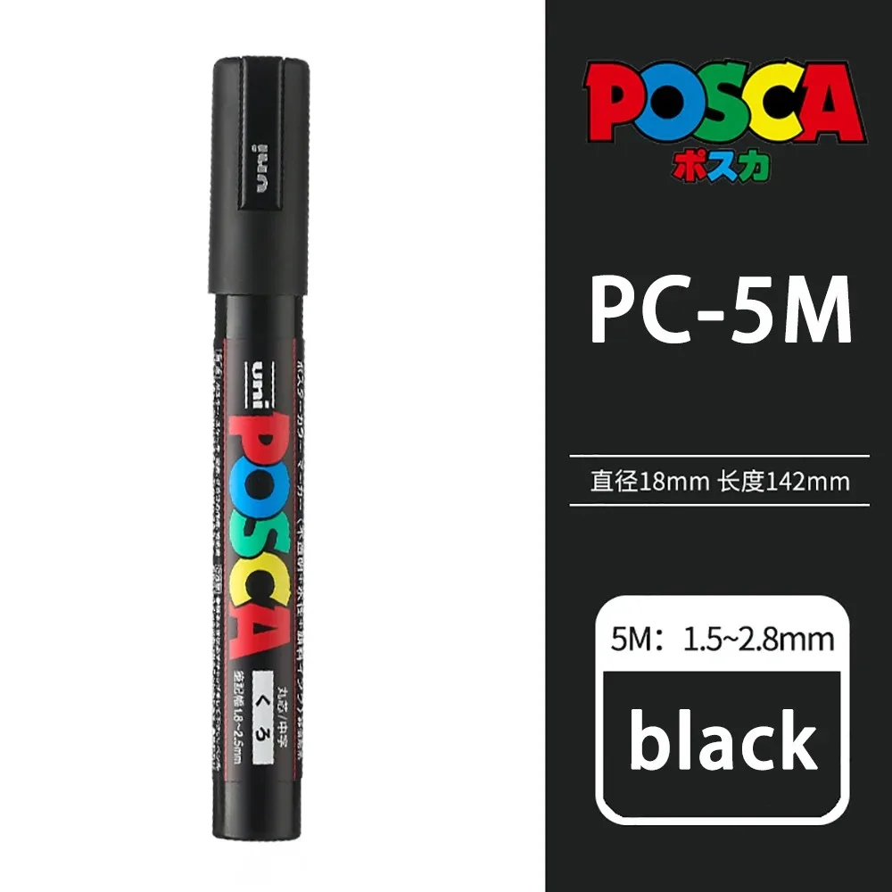 1 stücke Japan UNI POSCA Marker Stift PC-1M/3M/5M POP Poster Graffiti Permanent acryl Marker Weiß Schwarz Gold Silber Kunst Liefert