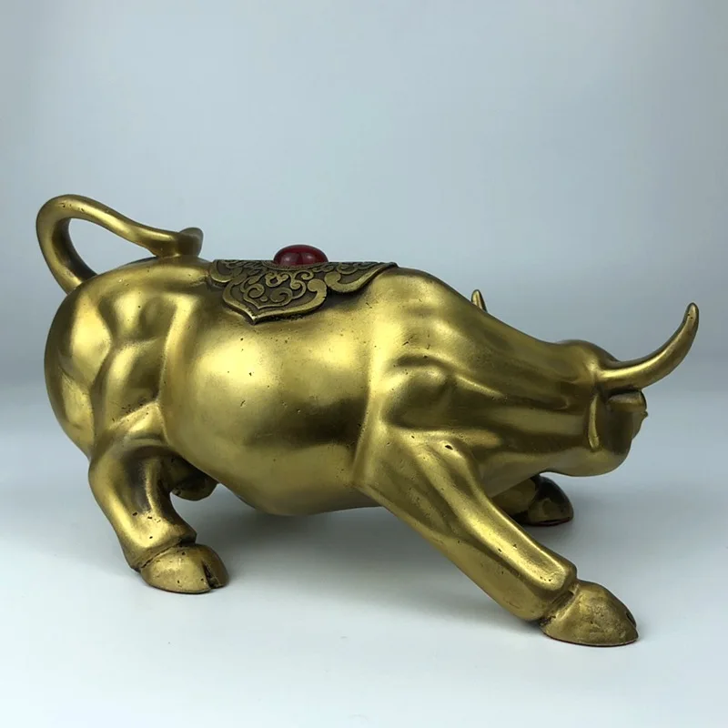 Brass Wall Street Cow Ornaments Home Topnew Car Decoration Crafts Car Accessories Cow Ornaments One Piece Dropshipping