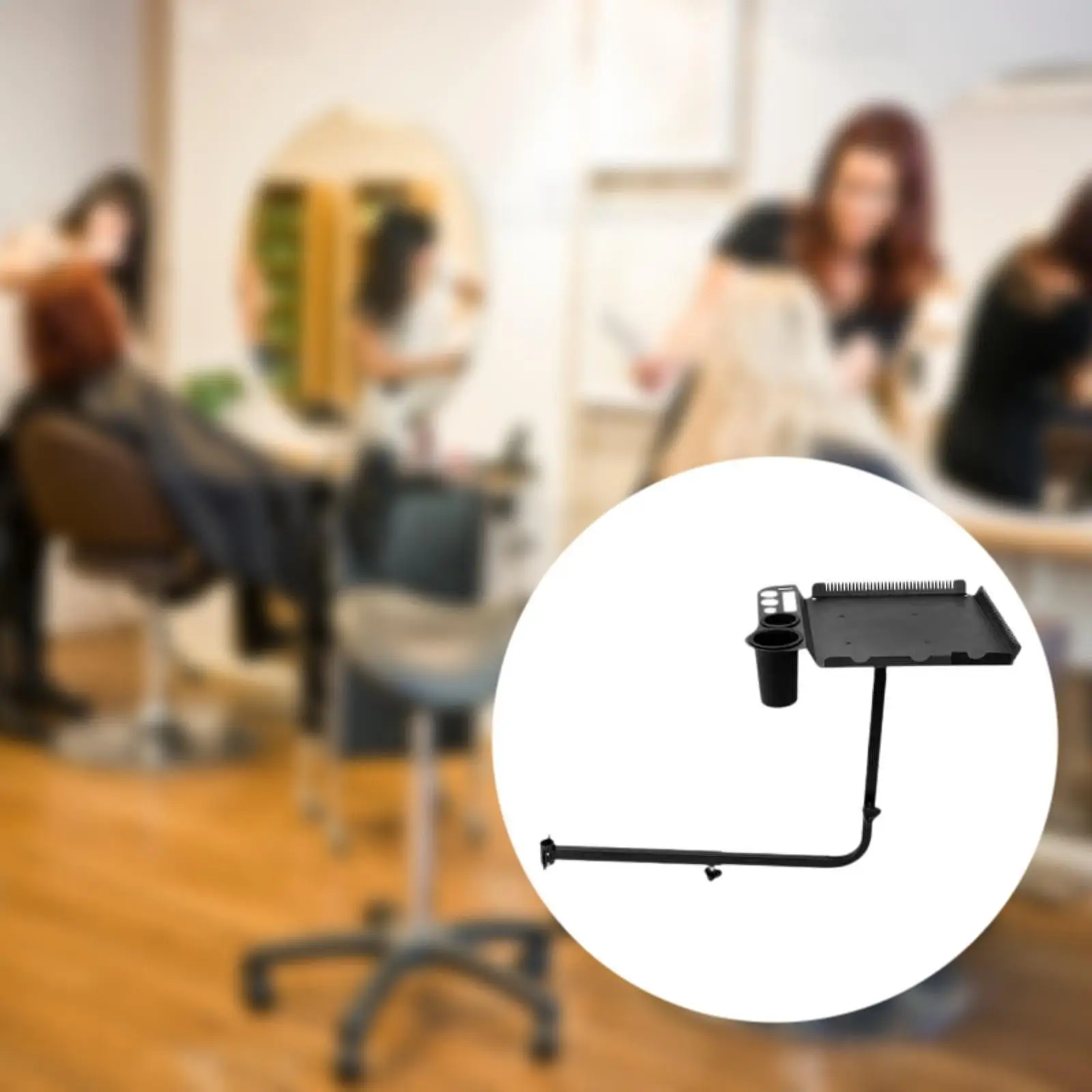 

Salon Chair Attachment Hair Extension Tool, Tray Storage Rotating Salon Tray for Clips Scissors Hair Dryers Hairdressing Tool