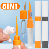 5 in 1 Cleaner Kit Multifunctional Bluetooth Earphones Earbuds Cleaning Pen Dust Removal Brush Portable Clean Tool Set