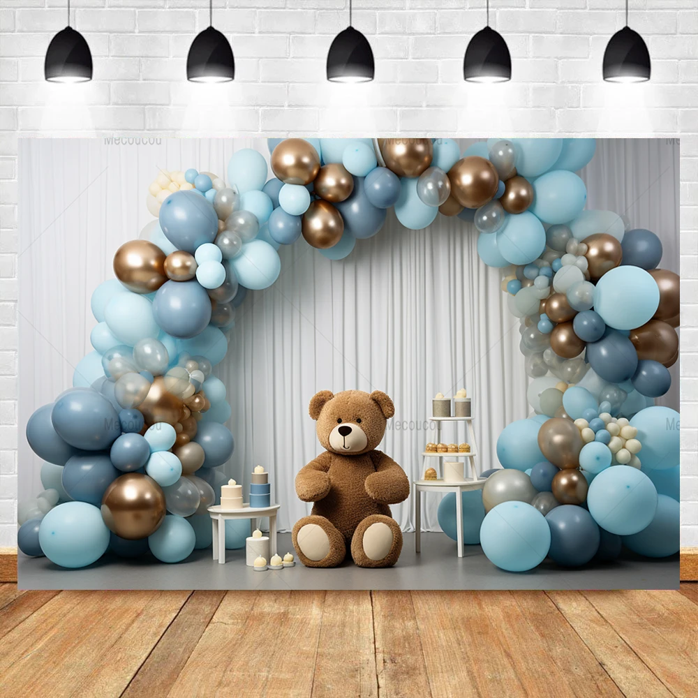 Board Teddy Bear Background Cake Decoration Baby Shower Photo Backdrop Children\'s Birthday Party Customized Photography Props