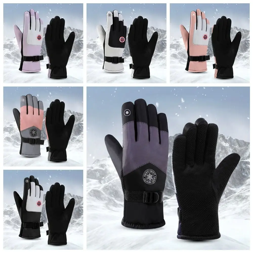 الشتاء يندبروف قفازات التزلج شاشة تعمل باللمس الدفء سميكة قفازات ركوب الدراجات البوليستر لينة الدافئة في الهواء الطلق القفازات النساء
