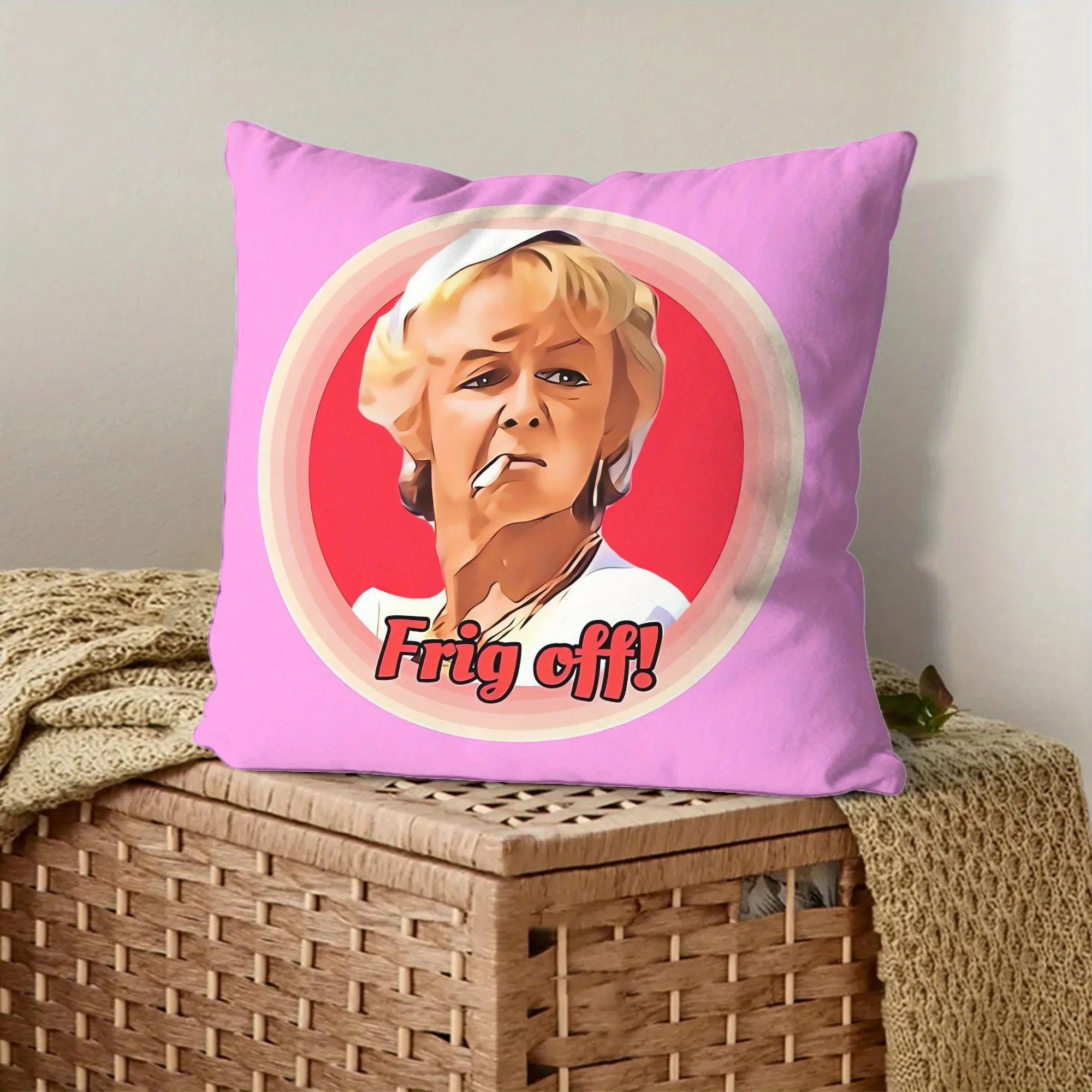 1pc Abstract Pop-Culture Inspired Graphic Motif Pillowcase for Home Decoration Cushion Cover Polyester 45x45cm 18x18in