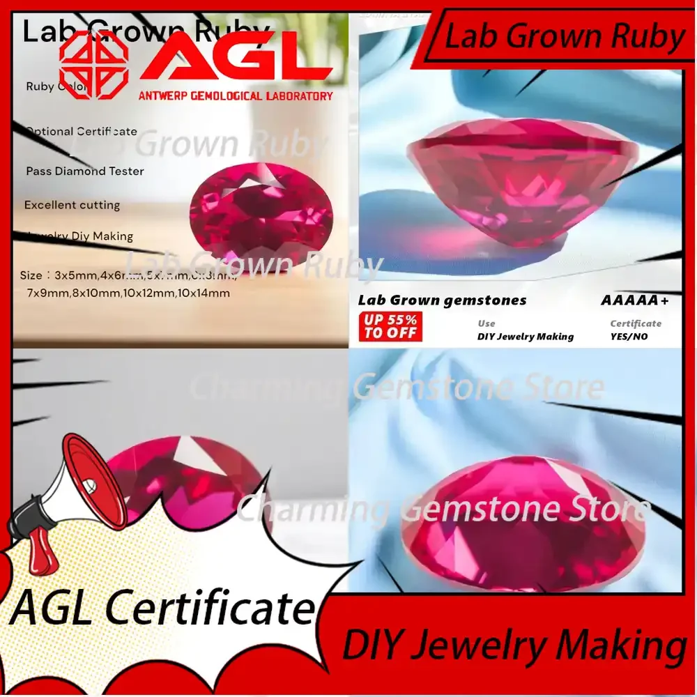 

Lab Grown Ruby Oval Loose Gemstone for Jewelry Making Multiple Sizes Top Quality Lab Grown Sapphire Compatible for DIY Craft