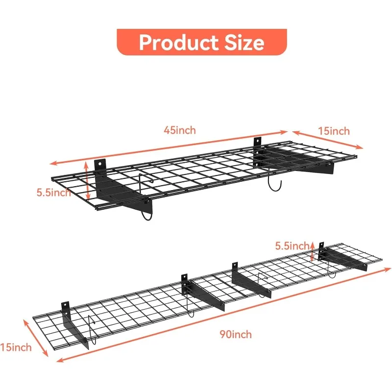 2 Pack Garage Storage System Shelves, 15