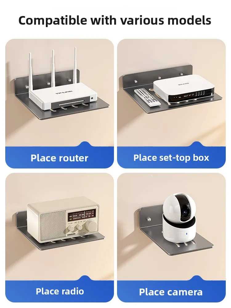 Wall-Mounted Router Storage Rack Projector Box Holder Metal Fixer for Living Room Organization And Storage Solutions