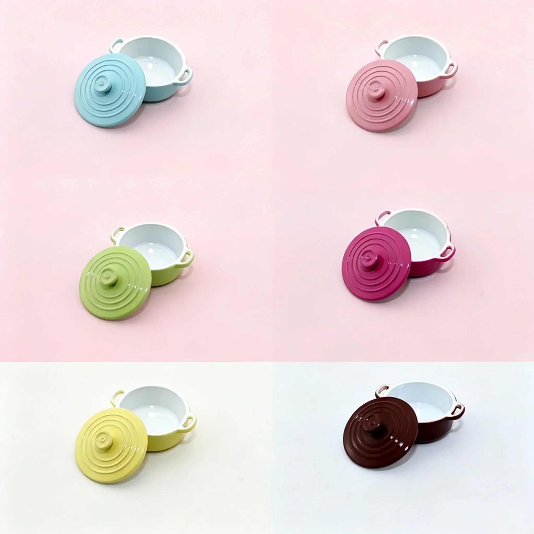 1:12 Miniature Colorful Casserole Hot Pot Model, Doll House Tiny Kitchen Cookware Decor Props