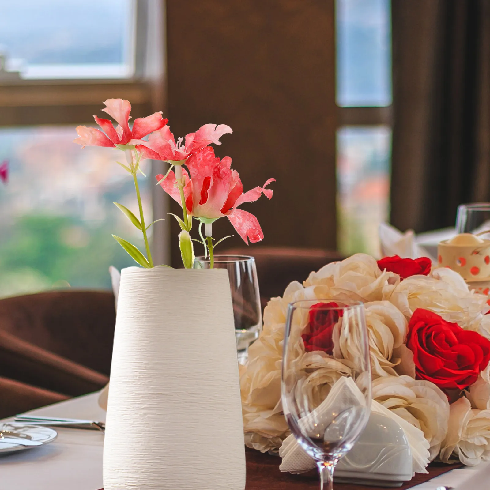 

10Pcs Artificial Flower Real Touch Fake Flower Decor for Home Office Desktop and Wedding Decoration Artificial Flowers