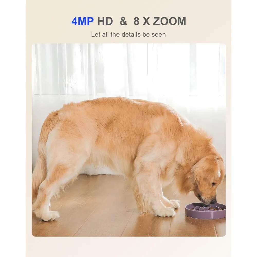 Telecamera da interno 2,5k per la sicurezza domestica, 360 ° telecamera per animali domestici da interno con app telefonica, supporto Wi-Fi 5 g/2,4 GHz, rilevamento automatico del movimento