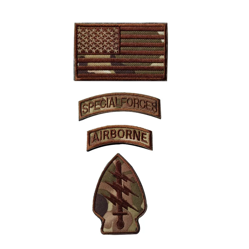 American Flag Lightning Hat Stickers Specialforces Embroidery Patches Airborne Backpack Chapter Armband Military Hook Loop Badge