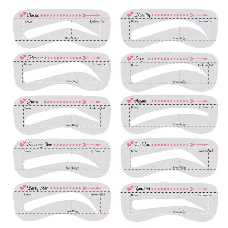 1/2PCS LAZY EYEBROW STENCILS, AUXILIARY TOOLS FOR BEGINNERS TO DRAW EYEBROWS, MULTIPLE SHAPING EYEBROW PRINTING TEMPLATES, REUSABLE EYEBROW‑SHAPE CARDS, NATURALLY SIMULATED EYEBROW TEMPLATES, UNISEX EYEBROW MOLDS, AND EYEBROW‑DRAWING AUXILIARY RULER.