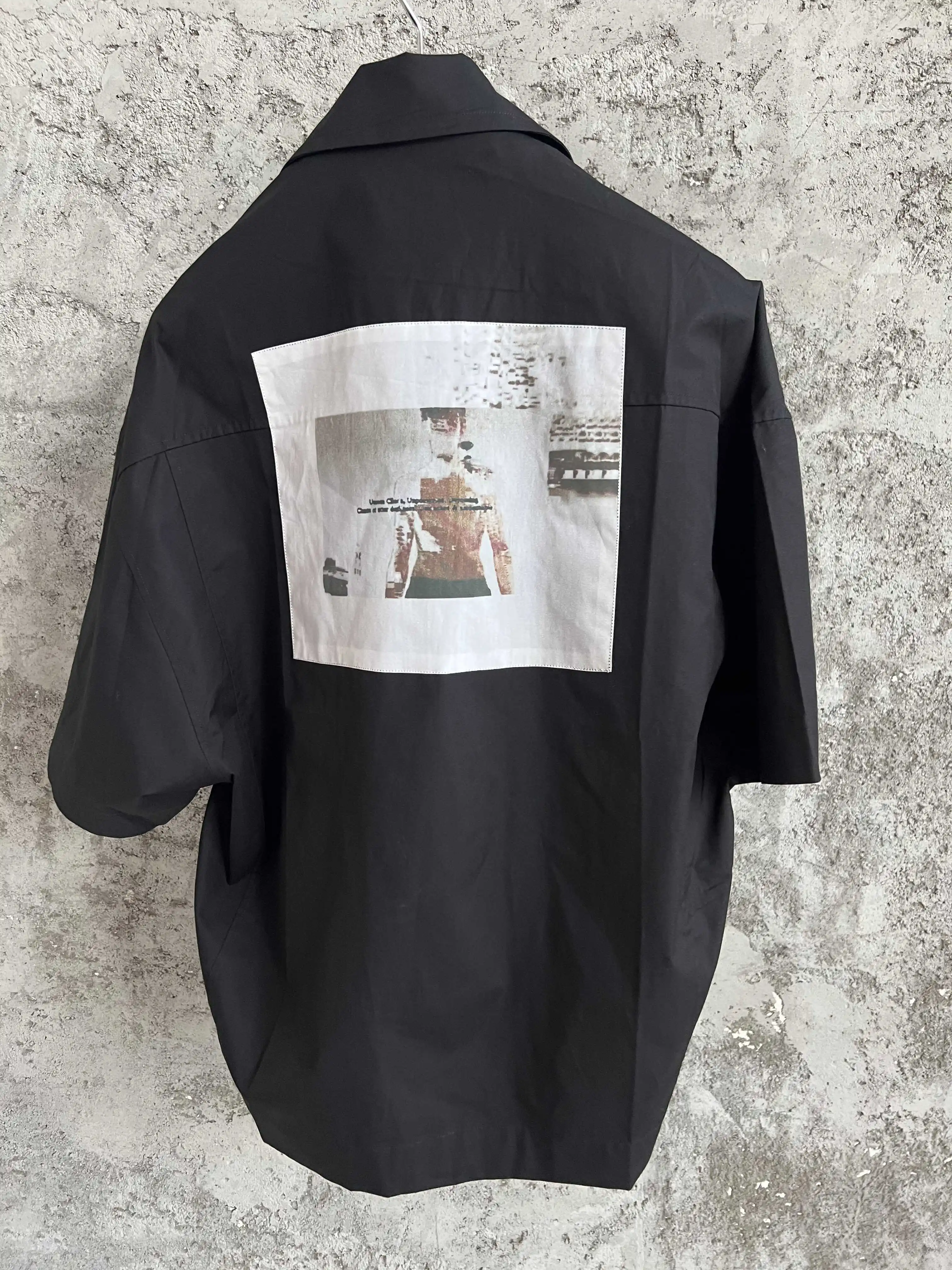 

Printed short-sleeved loose-fitting shirt, five-quarter sleeve samurai shirt