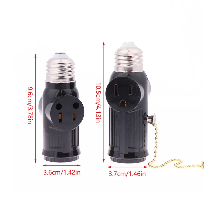 White Black US Power Plug To E26 to US Bulb Adapter Lamp Holder Base Socket Light Pull Chain Switch America Conversion