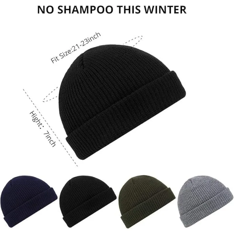 قبعة Trawler Beanie Watch Hat ذات حافة قابلة للطي Skullcap Fisherman Beanie للنساء والرجال