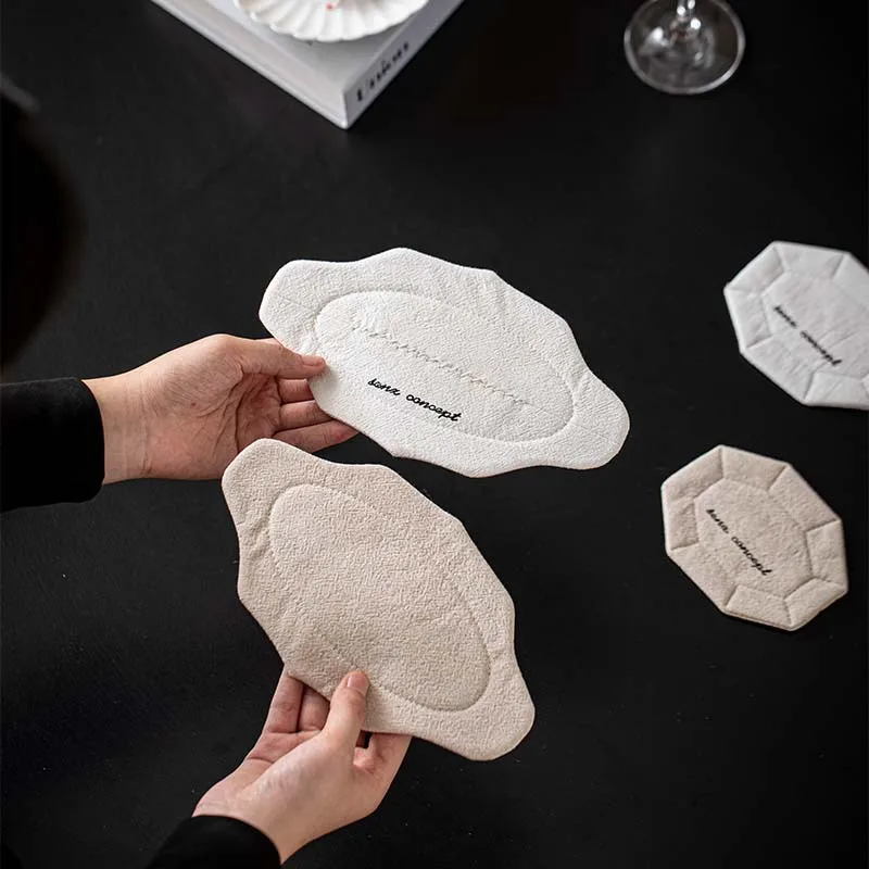 Tea coaster Korean style ins style high-end quilted fabric kitchen western restaurant anti-scalding mat insulation mat