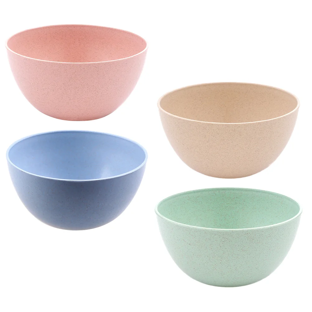 

4 Pcs Bowls Cereal Rice Soup Round Dinnerware Food Containers Lightweight Healthy Safe Easy Clean Sturdy