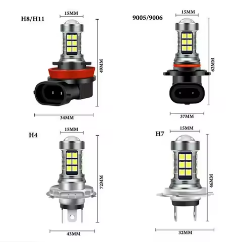 Car LED Fog Lights Headlight Bulbs Canbus H4 H7 H8 H11 9005 HB3 9006 HB4 12V 6000K 8W 1200LM 3030/27pills Auto Fog HeadLamp Bulb