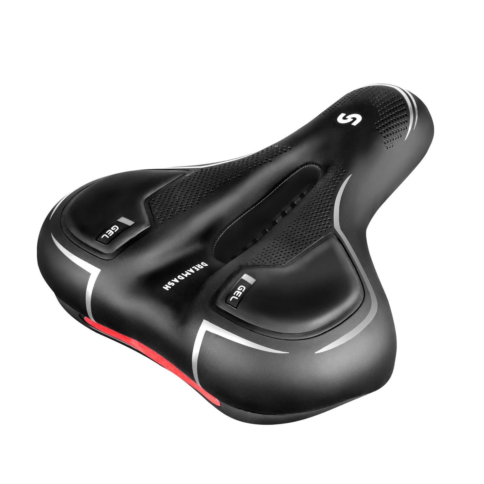 Komfort-Fahrradsattel, extra breiter MTB-Rennradsitz mit Memory-Schaum-Silikon-Gel-Kissen, stoßdämpfender, hohler, atmungsaktiver PU-Ledersattel mit Federungskugeln, Regenschutz und Werkzeugen für Mountainbike- und Stadtfahrten. – Detail 15
