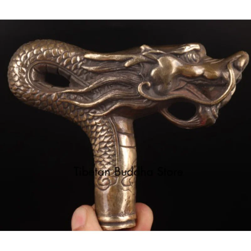 

BRONZE STATUE DRAGON'S SACRED WALKING STICK HANDLE ACCESSORIES collectable