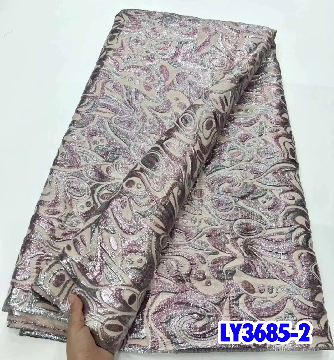 African Jacquard Lace Fabric 2024 High Quality Nigerian French Brocade Lace Fabric For Wedding Party Luxury Women Dresses