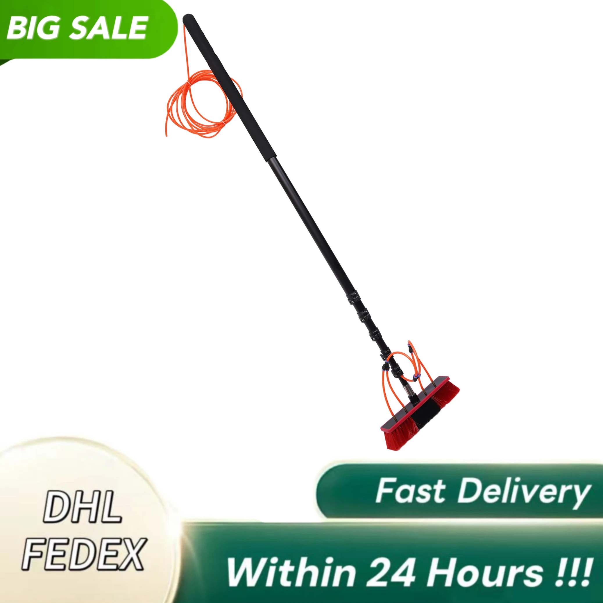 

Water Fed Pole Kit 24ft Length Water Fed Brush Water Fed Cleaning System Aluminum alloy Outdoor Window Cleaner w/Hose