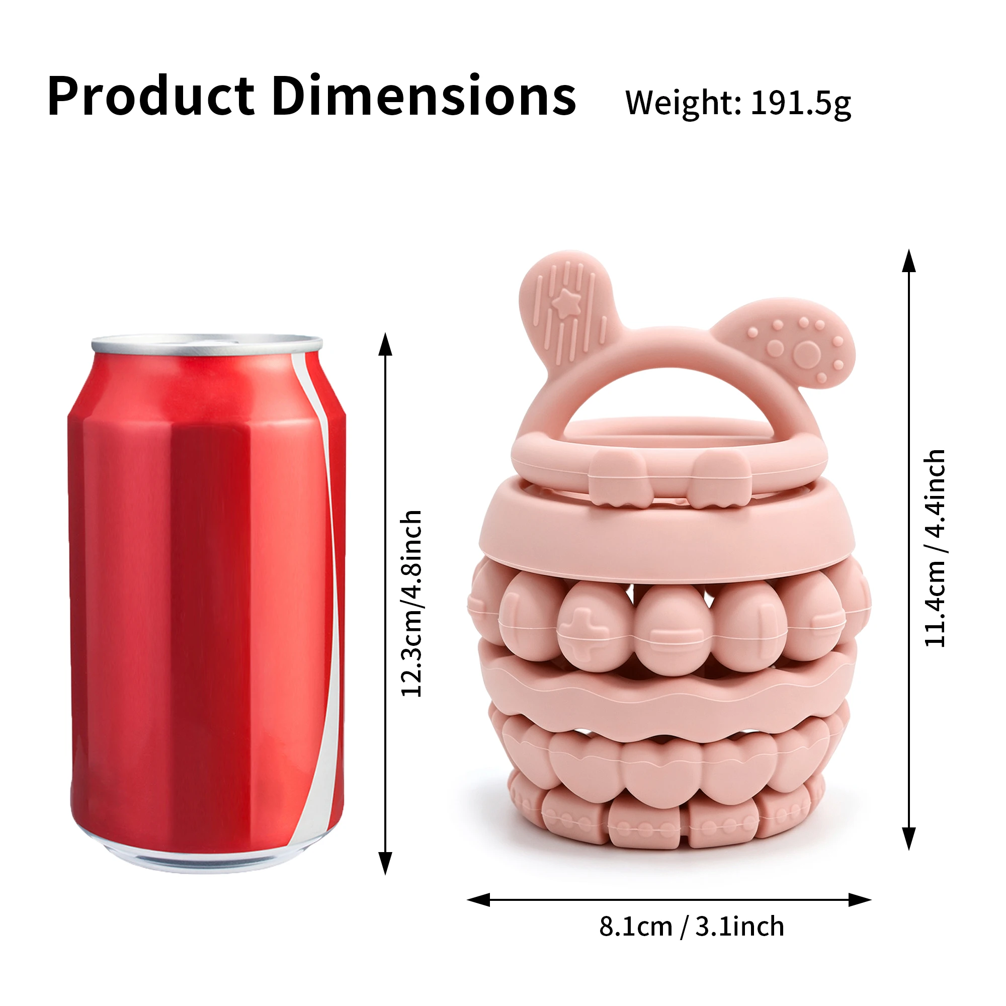 1pc Silicone Baby Stacking Toy, Rabbit Theme, Educational Toy For Daily Entertainment, Ideal Present For Baby Shower Occasion