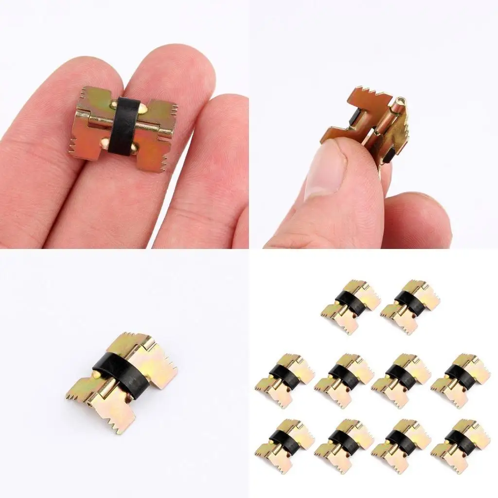 

Y1UD 10x Spring Loaded Hinges Mini for Butterfly Chain Buckle Jewelry Wooden Box Hard
