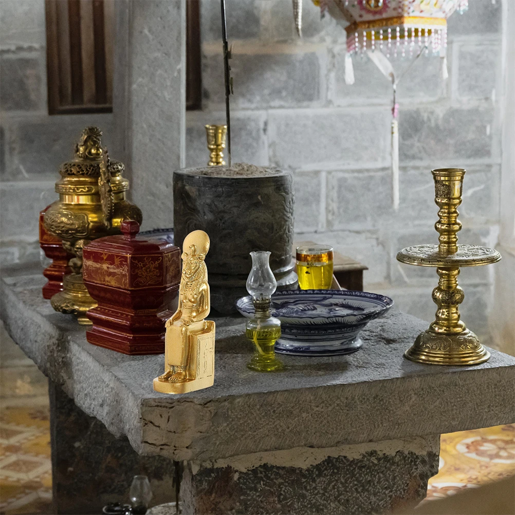 

2pcs Statue Egyptian Pharaoh Resin Vintage Home Office Desktop Fish Tank Decoration Ancient Egyptian Ornament Mystery