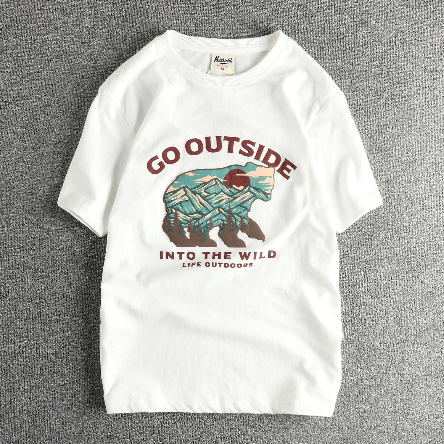 100% cotton summer new short-sleeved T-shirt wash wool retro niche trend men and women half sleeve