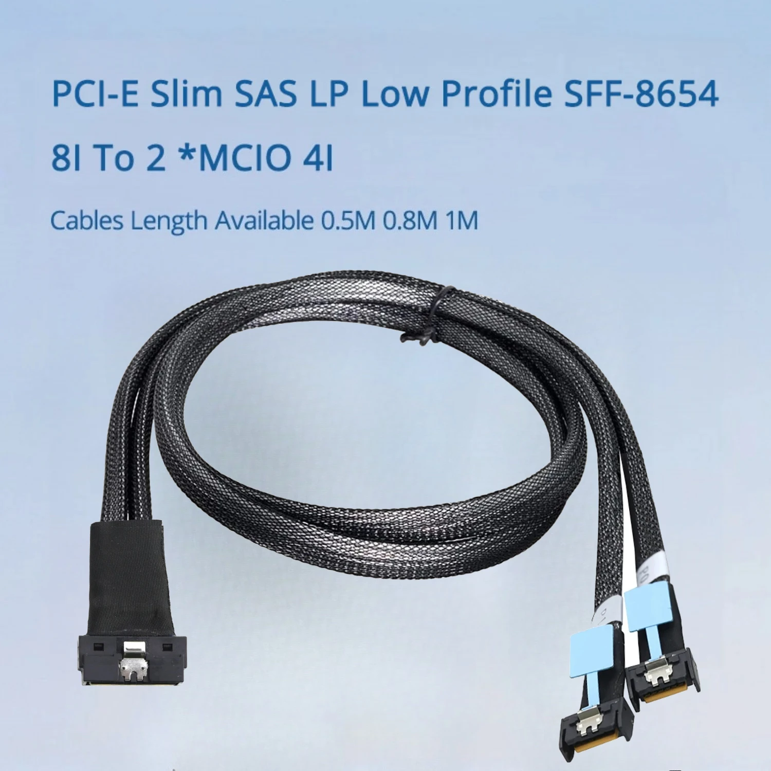 

PCI-E Ultraport Slimline SAS 4.0 LP Low profile SFF-8654 8i 74pin To Dual 2X MCIO 4X 4i 8654 38Pin Server Internal Adapter Cable