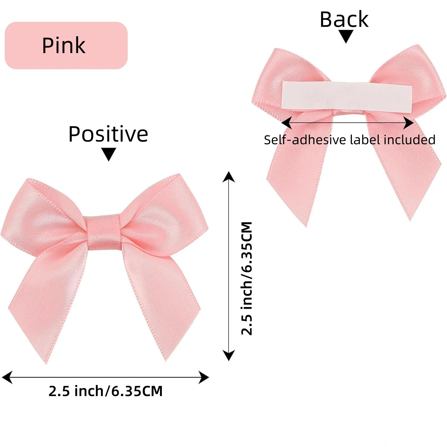 2 Inch Self Adhesive Satin Bows 30Pcs Glue On Ribbon Bowknot DIY Craft Wedding Birthday Baby Shower Gift Wrapping Decoration