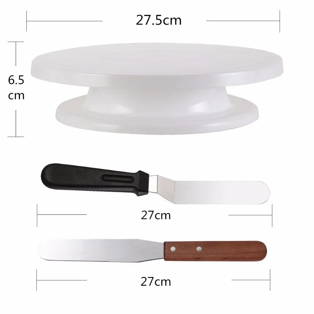 6 pcs/set Plastic cake decorating table Rotating Dough Knife Cream Cakes Stand Cake Rotary Table Cake embryo making kit