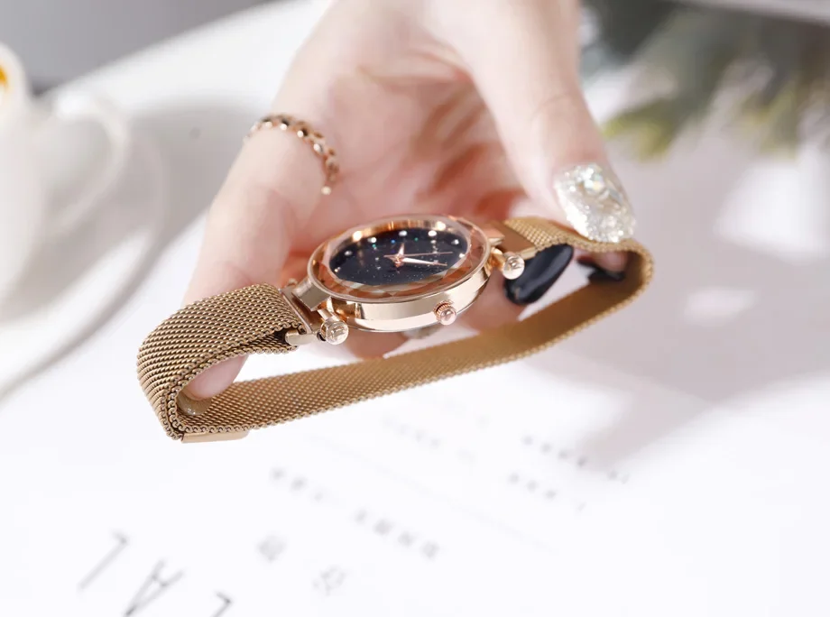 Luxury Women Watch Bracelet Necklace Ring Earrings Starry Fashion Ladies Watches Women Quartz Wristwatch Watchproof Reloj Mujer