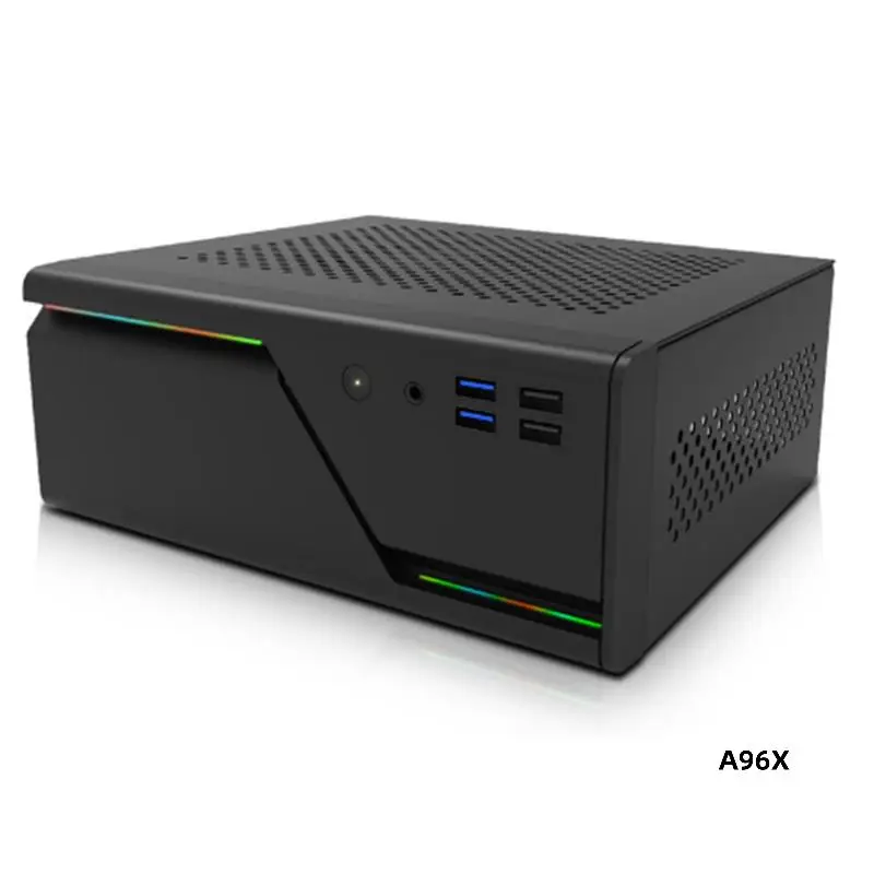 A09R Mini Computer Desktop Empty Chassis 5V ARGB Panel 4USB Support 1U Power Supply Itx Main Board