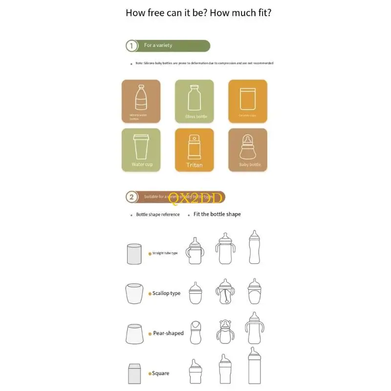 QX2D Rechargeable Infant Bottle Warm Cover Safe Cloth Fabric Car Chair Friendly