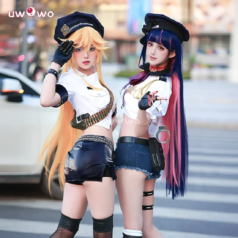 Collab series: pantyy stockingg with garterbeltt pantyy stockingg Angell policee uniform cosplay costume