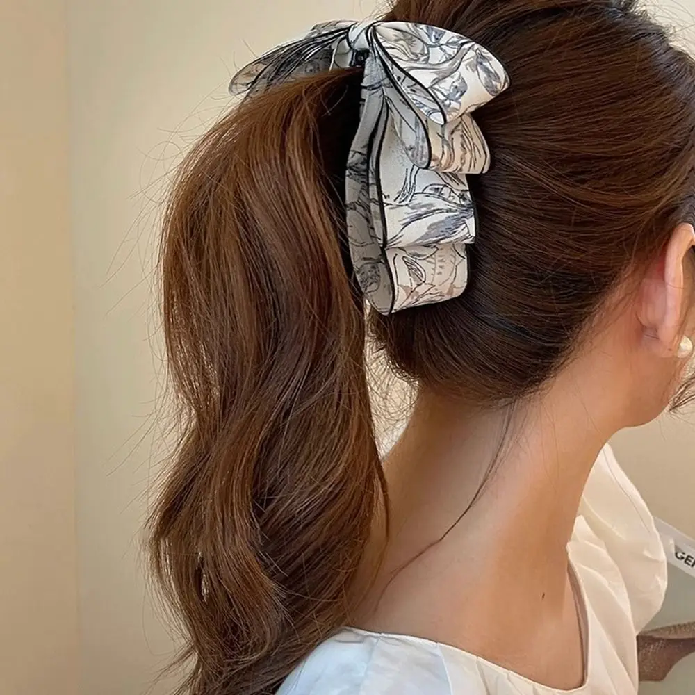 Elegant Bowknot Bow คลิปกล้วยริบบิ้นผมคลิปแนวตั้งคลิป Headdress ผม Claw ผู้หญิง