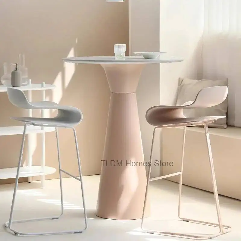 Silla de Bar Moderna con Ruedas para Barra, Silla de Bar Plegable de Cuero Nórdico, Taburetes para Barra, Muebles para Hotel