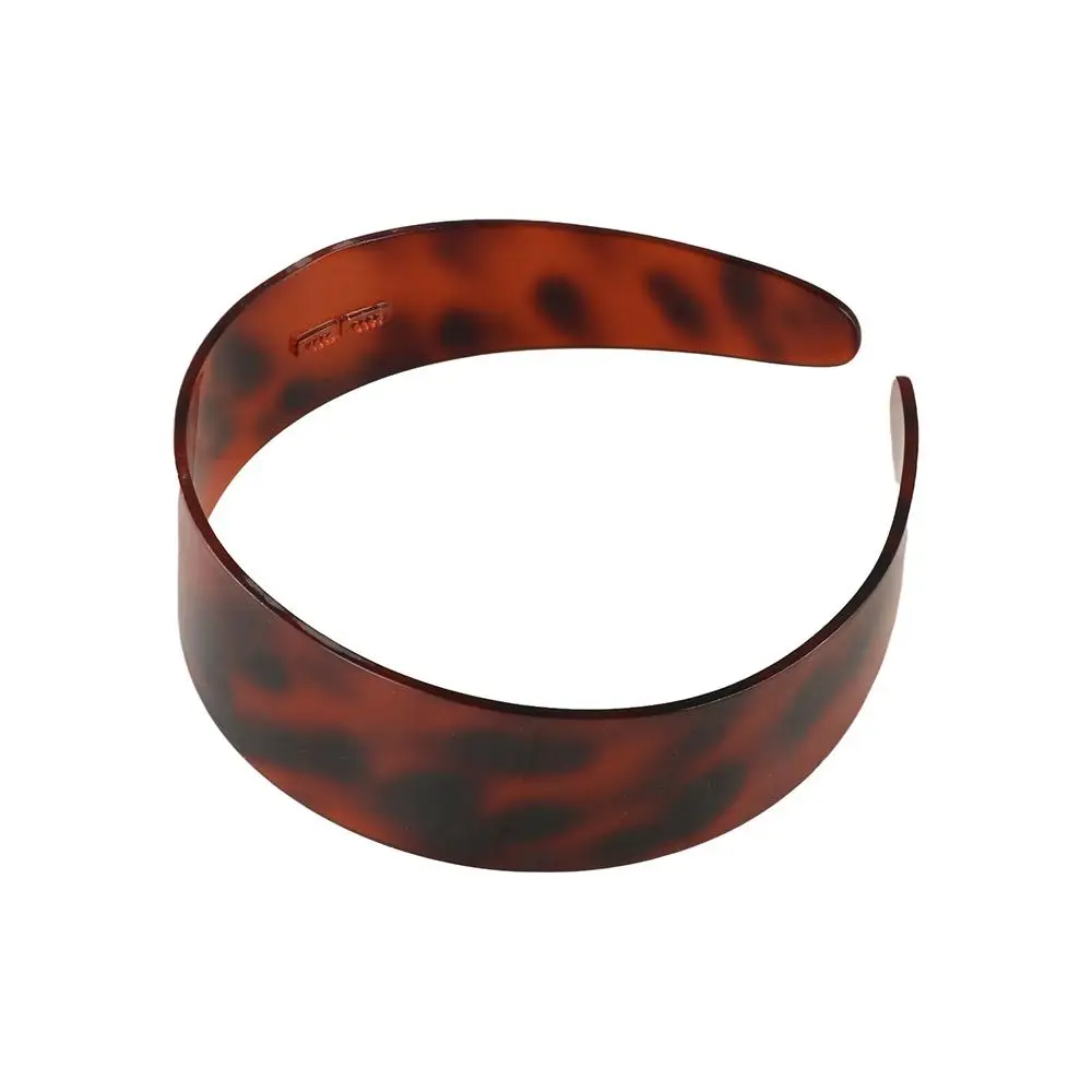 

Exquisite Acetic Acid Leopard Headband French Headdress Retro Hairband Headwear Coffee Korean Style Hair Hoop Daily