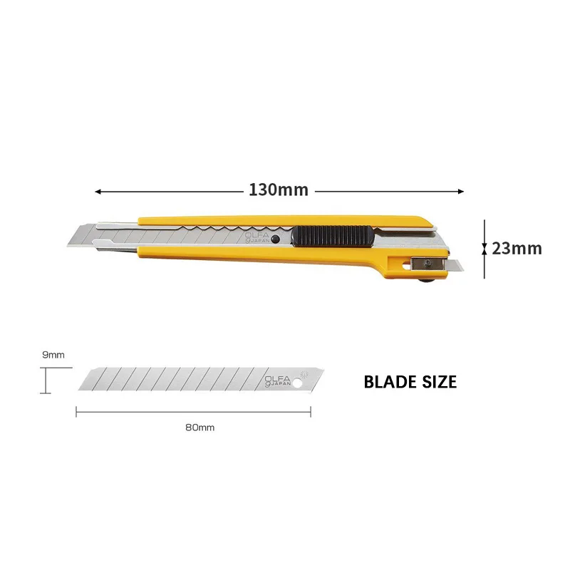 OLFA A-3 9mm Standard Art Knife Double Blades Utility Knives Art Cutter Paper Craft Fine Work Cutting Tools