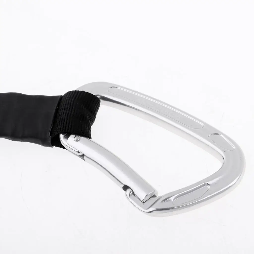 Emergency Survival Safety Lanyard Shock Absorbing Rope with Steel Carabineer for Climbing Construction Use