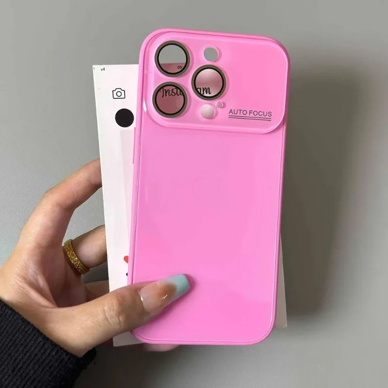 Luxury Candy Color Glass Shockproof Case For iPhone 17 16 15