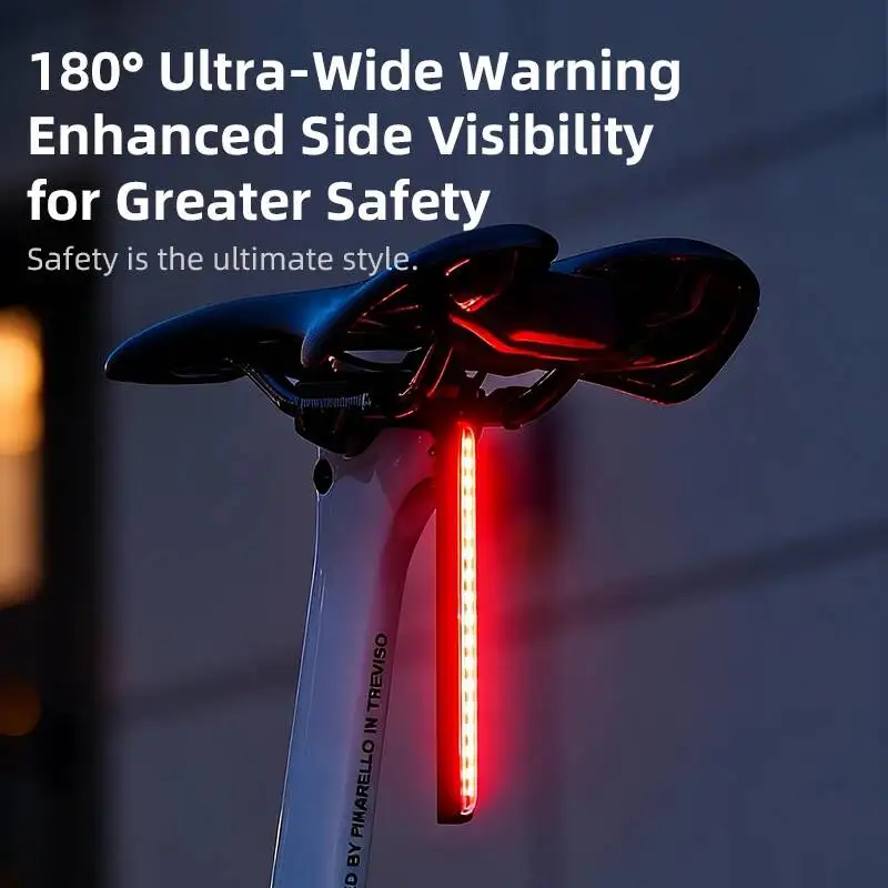 

ESLNF Type-C For Taillight RGB Bike Flowing IPX4 Mount Waterproof Night 1200Mah Riding Rail Seat Rechargeable