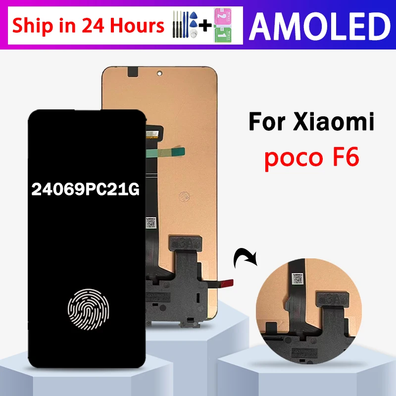 24069PC21G Premium Lcd For Xiaomi Poco F6 Display Touch Screen Digitizer Panel Assembly Lcd Screen With Frame