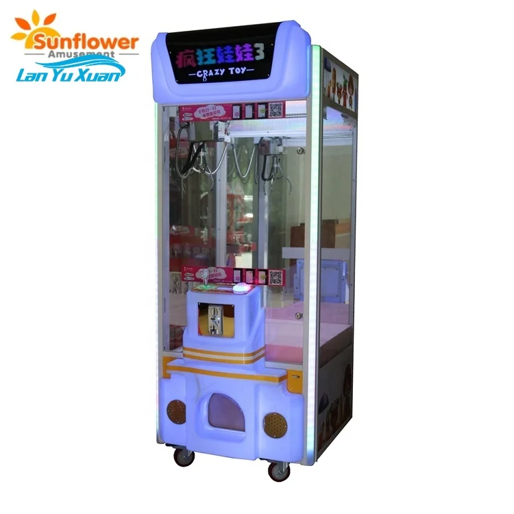 Crazy Toys 3 Factory Price Toy Crane Claw Machine Doll Grabbing Crane Game Machine for Sale