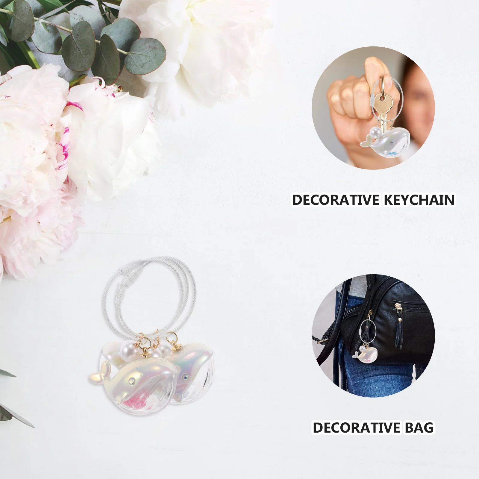 3 szt. Uroczy brelok do kluczy w kształcie delfina, miękki w dotyku, zawieszka do plecaka, torebki, dekoracja lusterka samochodowego, breloczki kawaii