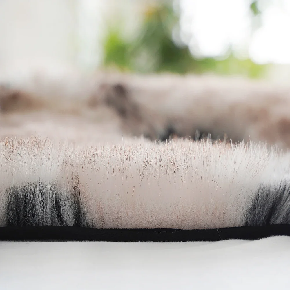 Nordic Style Faux Fur Round Rug for Bedroom Decor Fluffy Advanced Area Rugs for Living Room Washable Rug Decor